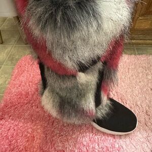 Faux Fur leg Warmers in Gray, hot pink, and Black